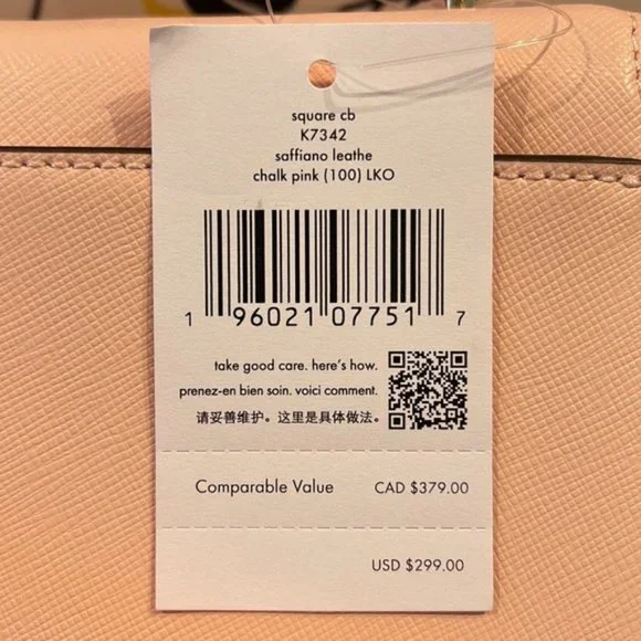 Kate Spade Staci Square Crossbody Saffiano Leather Chalk Pink - Picture 6 of 16